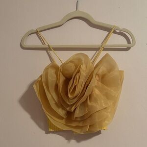 Zara Yellow Floral Crop Top